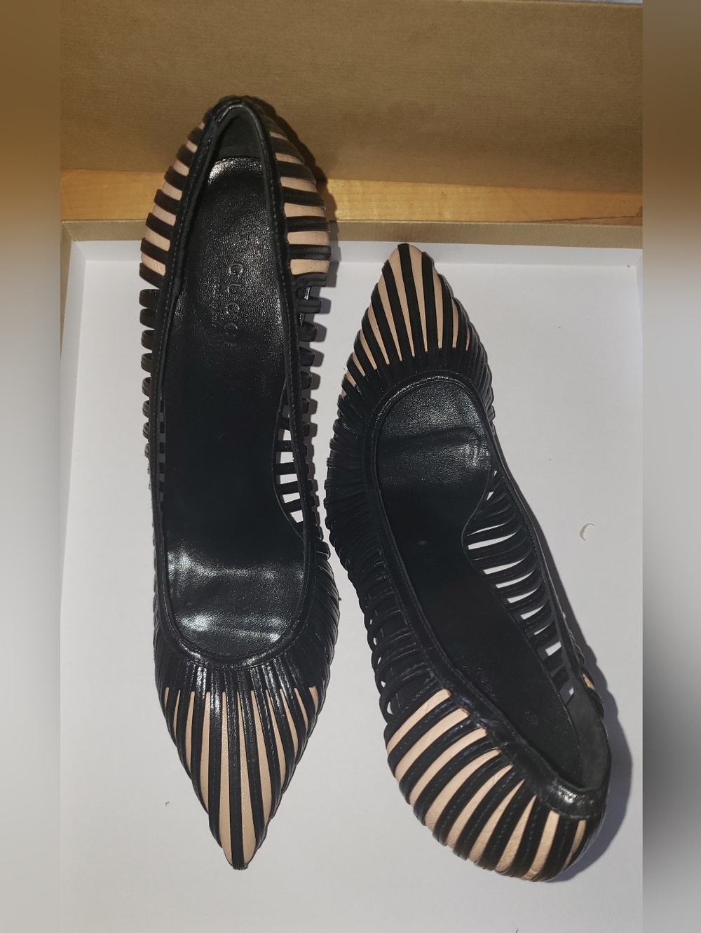 BNWOB Gucci Tom Ford Kate Moss Cage Pointy Black Sillettoes 11 - Picture 15 of 16